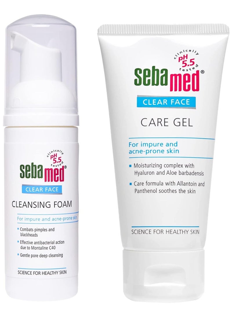 Sebamed Clear Face Care Gel, 50ml & Sebamed Clear Face Foam, 50ml - Image 1
